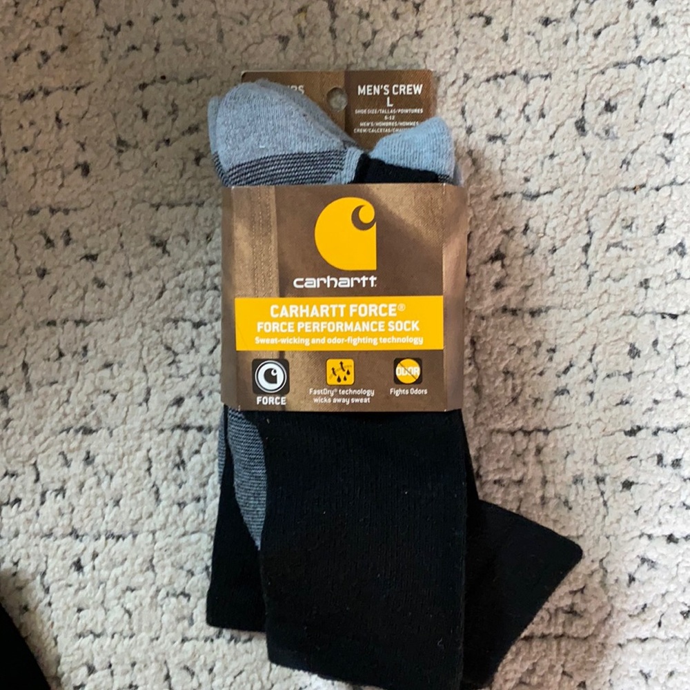 MENS CARHARTT SOCKS SIZE LARGE (6-12)- 3 pairs